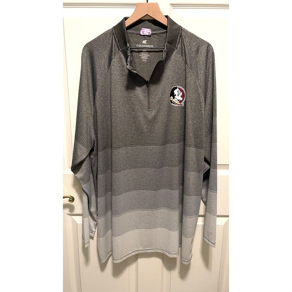 Colosseum Florida State Seminoles Qtr Zip Pullover LS Lightweight Grays Men 3XL
